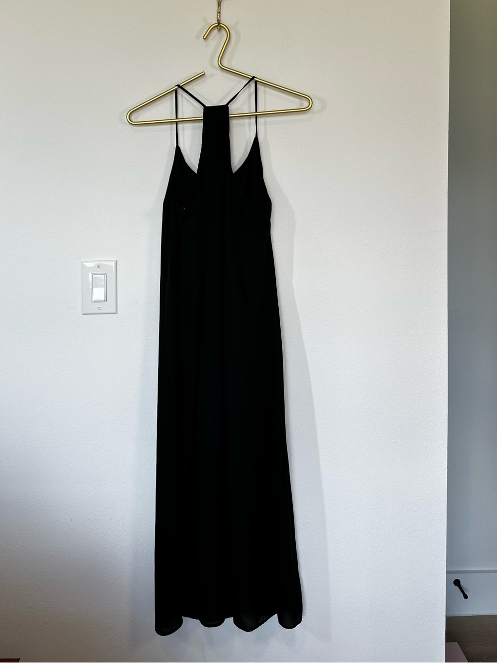 SILENCE + NOISE Black Halter Racerback Midi Slip Dress - Picture 7 of 8